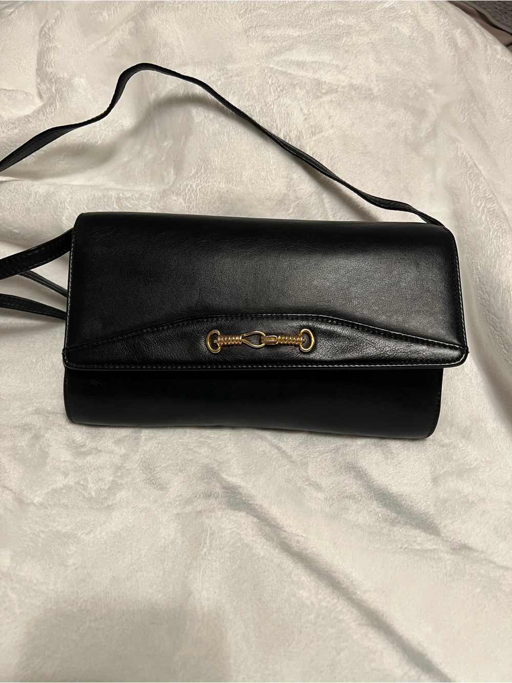 Vintage Celine Horsebit Classic Black Leather Shoulder bag